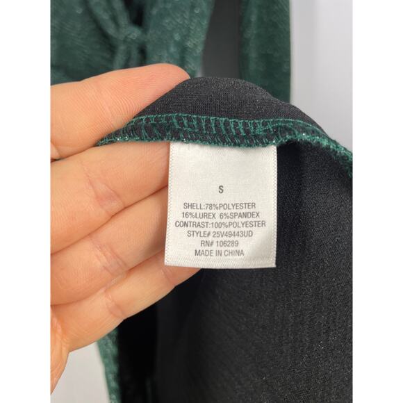 Mi Ami, Size Small, Green & Black Geometric Bodycon Dress, Party, Sparkly, EUC - Picture 3 of 7